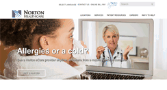 Desktop Screenshot of nortonhealthcare.com